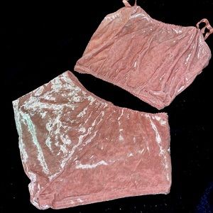 Dolls kill velvet crop top set - size - s/m